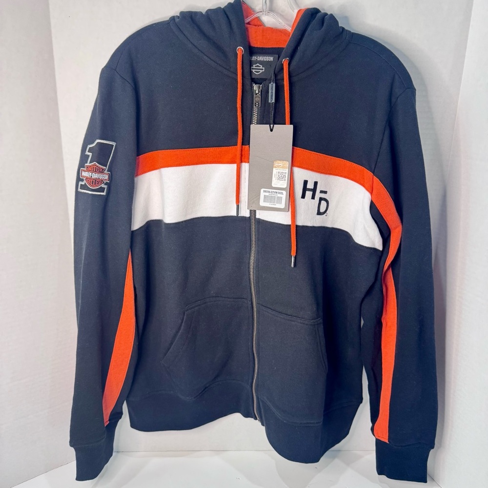 NWT Harley-Davidson Black and Orange Hoodie